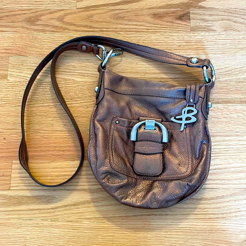 Bronze gold leather B. Makowsky shoulder purse